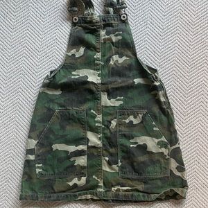 Zara Camo Denim Overall Dress size 11/12